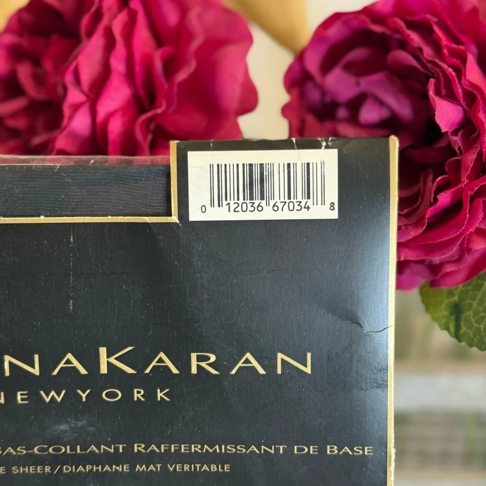 Vintage Donna Karan New York Essential Toner pantyhose‎ in black, tall size.